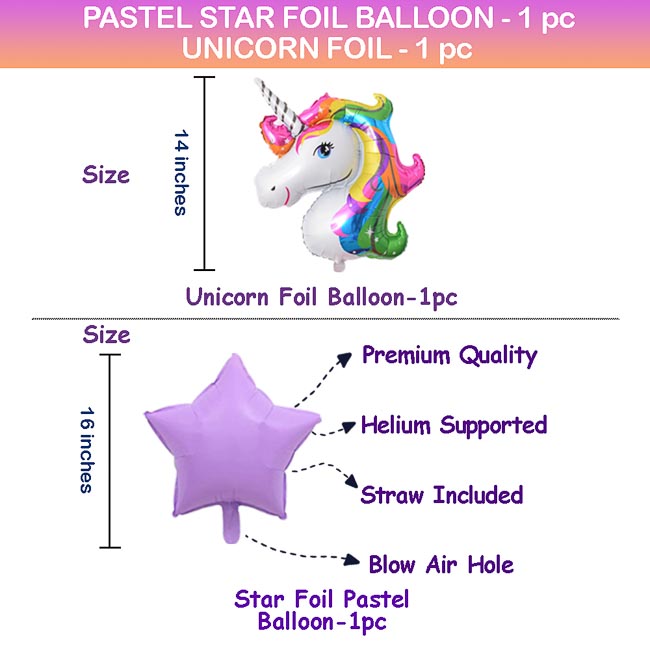 Party Unicorn Star foil Baloon Design
